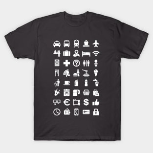 Travel TOURIST icons guide (b) T-Shirt